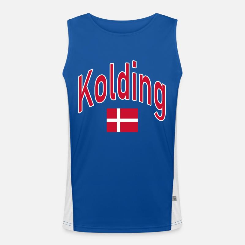 Drapeau de Kolding Danemark Débardeur respirant contrasté Homme 