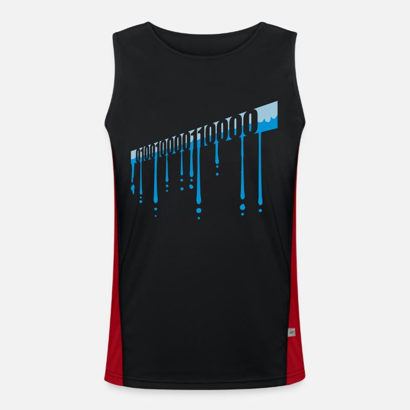 Binary Code Program Language - Men's Functional Contrast Tank Top  - black/red