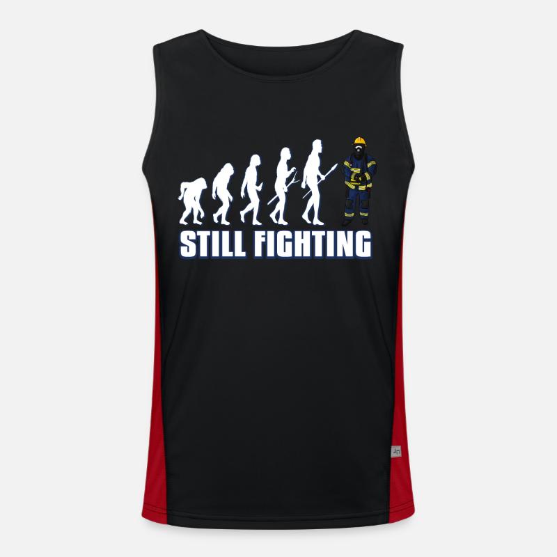 Evolution Feuerwehrmann Funktionelles Kontrast-Tank Top für Männer 
