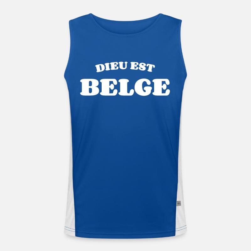 Dieu est Belge Débardeur respirant contrasté Homme 