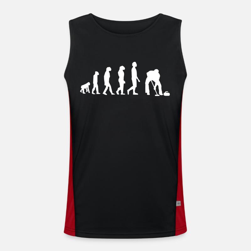 Curling evolution - Men's Functional Contrast Tank Top  - black/red