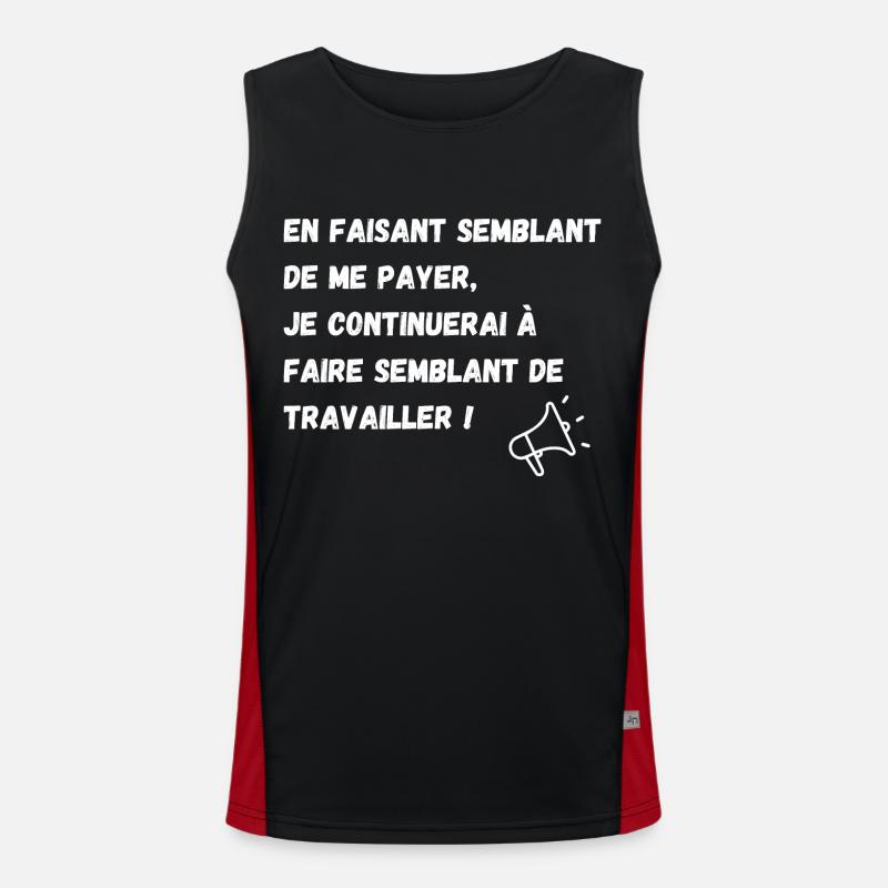 semblant de payer, semblant de travailler Débardeur respirant contrasté Homme 