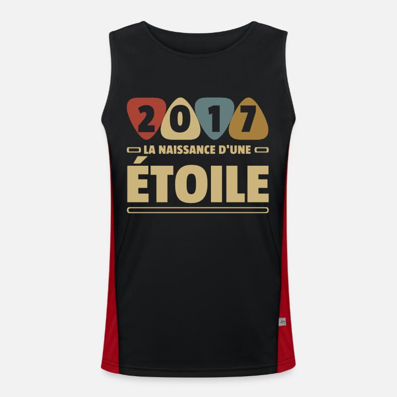2017 date de naissance / anniversaire année 2017 Débardeur respirant contrasté Homme 