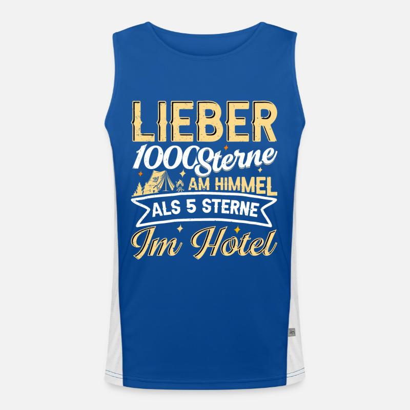LIEBER 1000 STERNE AM HIMMEL ALS 5 STERNE IM HOTEL Funktionelles Kontrast-Tank Top für Männer