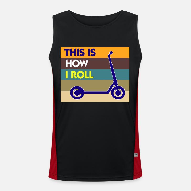 E-Scooter Roller Scooter - Men's Functional Contrast Tank Top  - black/red