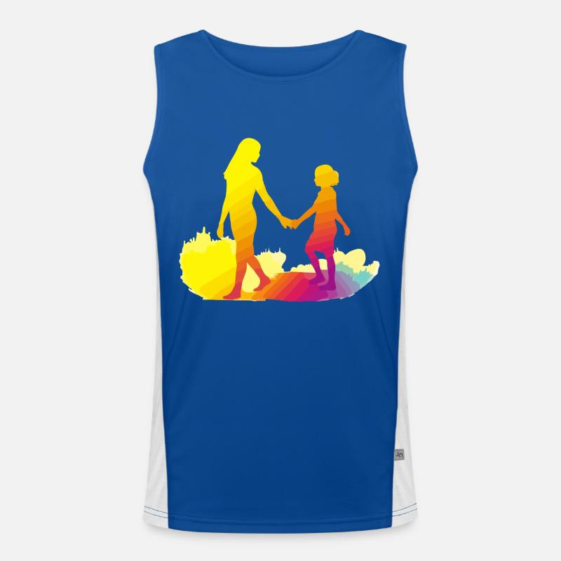 Mutter und Tochter Funktionelles Kontrast-Tank Top für Männer 