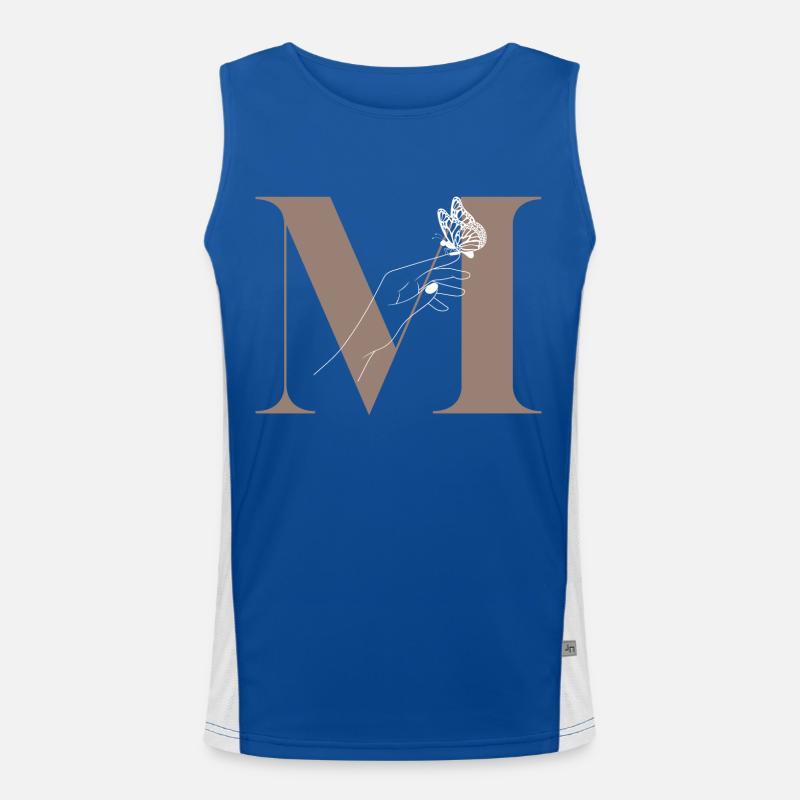 letter m magic butterfly Men's Functional Contrast Tank Top 