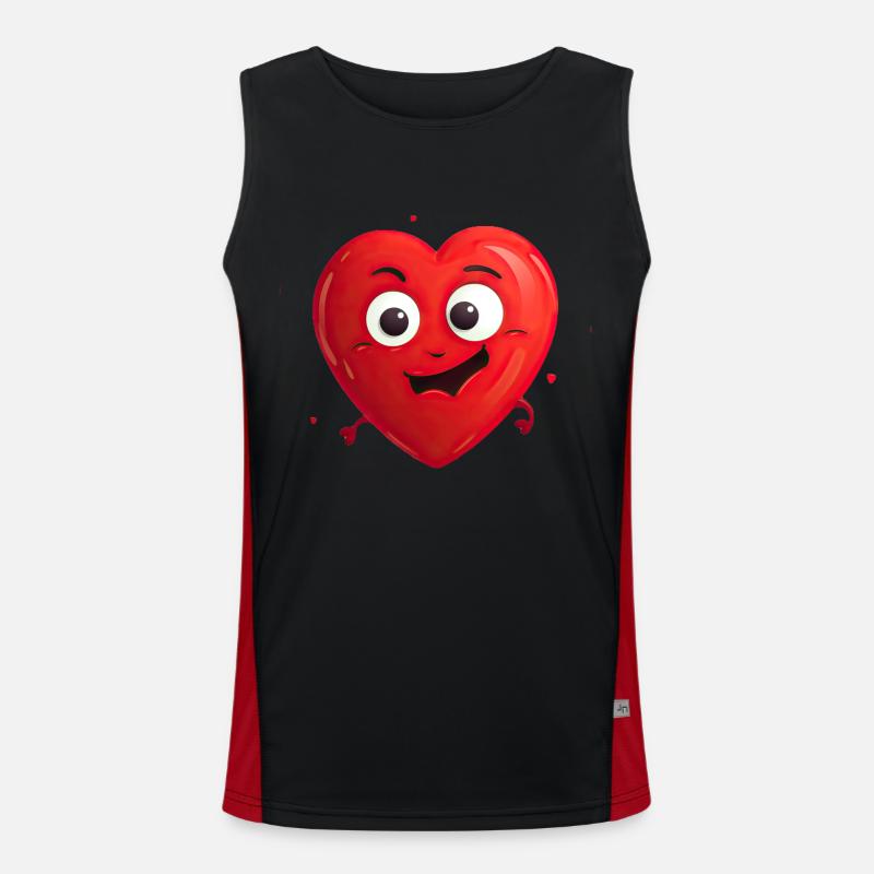 Fröhliches Herz Funktionelles Kontrast-Tank Top für Männer 