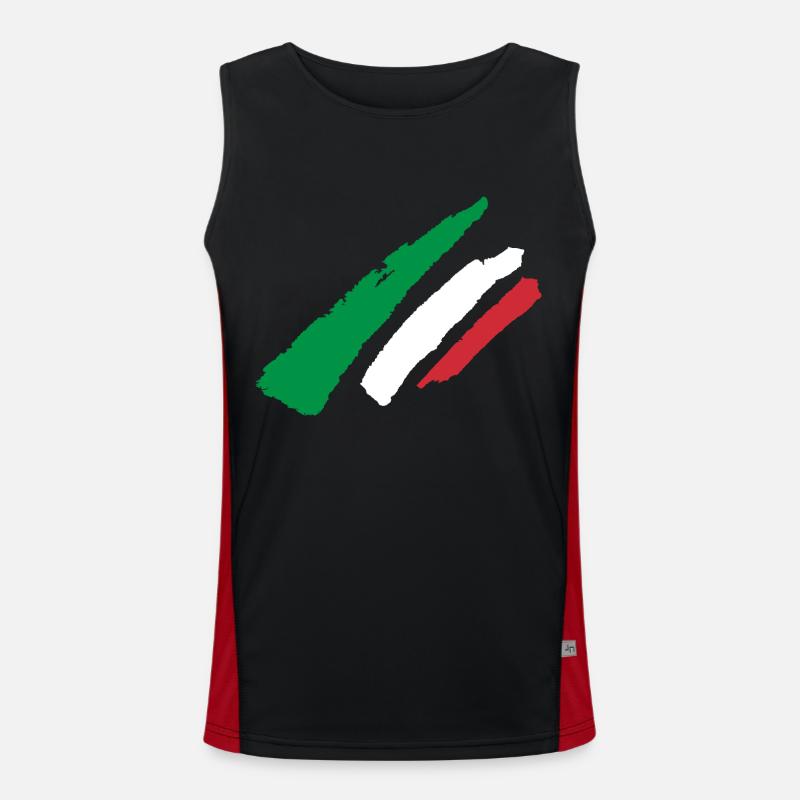 Bande du drapeau italien Débardeur respirant contrasté Homme 