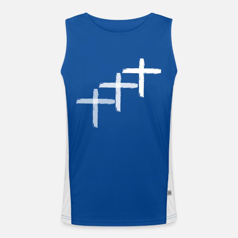 Cross 3 white Men's Functional Contrast Tank Top 