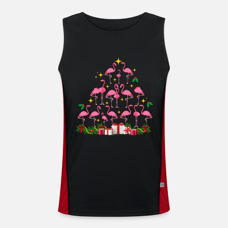 Flamingo Weihnachten. Weihnachtsgeschenk Funktionelles Kontrast-Tank Top für Männer 