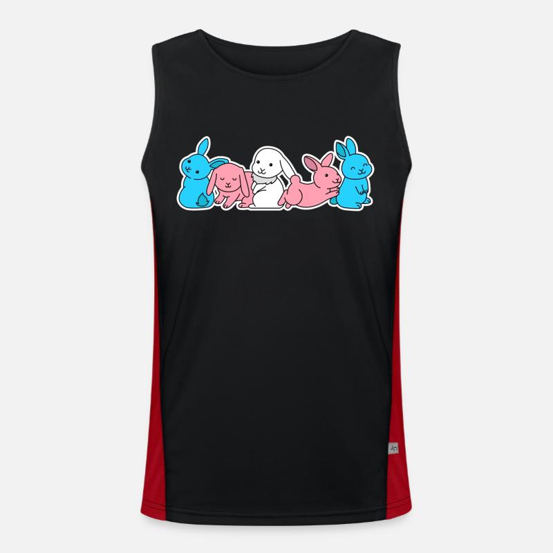 Conception de lapin de drapeau trans pour les personnes trans Débardeur respirant contrasté Homme 