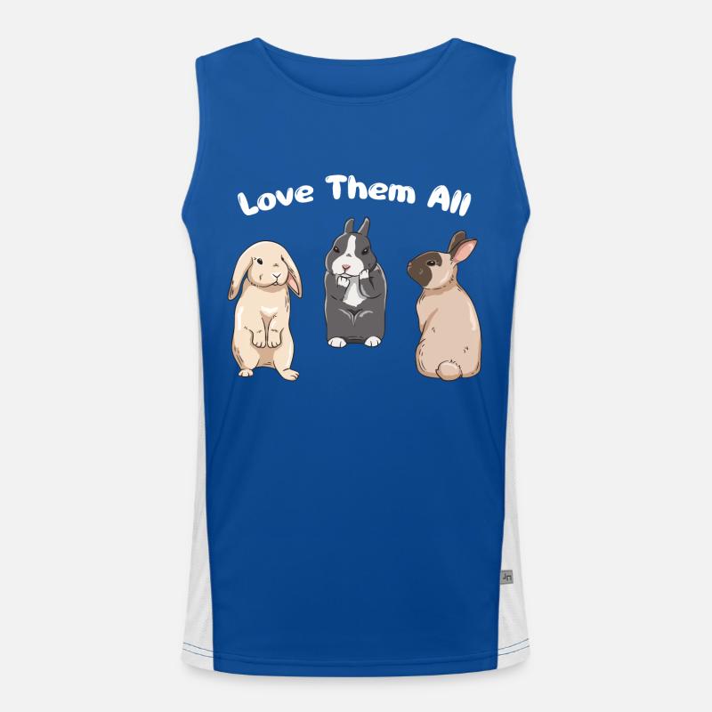 Cute rabbit design for bunny owners Men's Functional Contrast Tank Top 