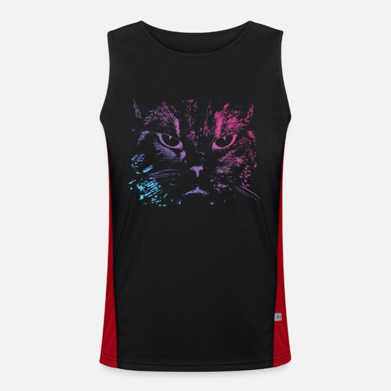 Katze Abstrakt Funktionelles Kontrast-Tank Top für Männer 