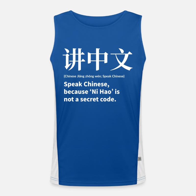 Chinesisch sprechen Funktionelles Kontrast-Tank Top für Männer 
