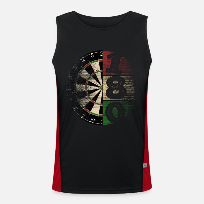 Darts - Dartboard - 180 - Dart player Men's Functional Contrast Tank Top 