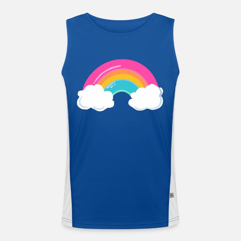 Cute Cloudy Rainbow Men's Functional Contrast Tank Top 