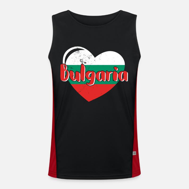 Bulgarie Drapeau National Balkans Sofia Vacances Débardeur respirant contrasté Homme 