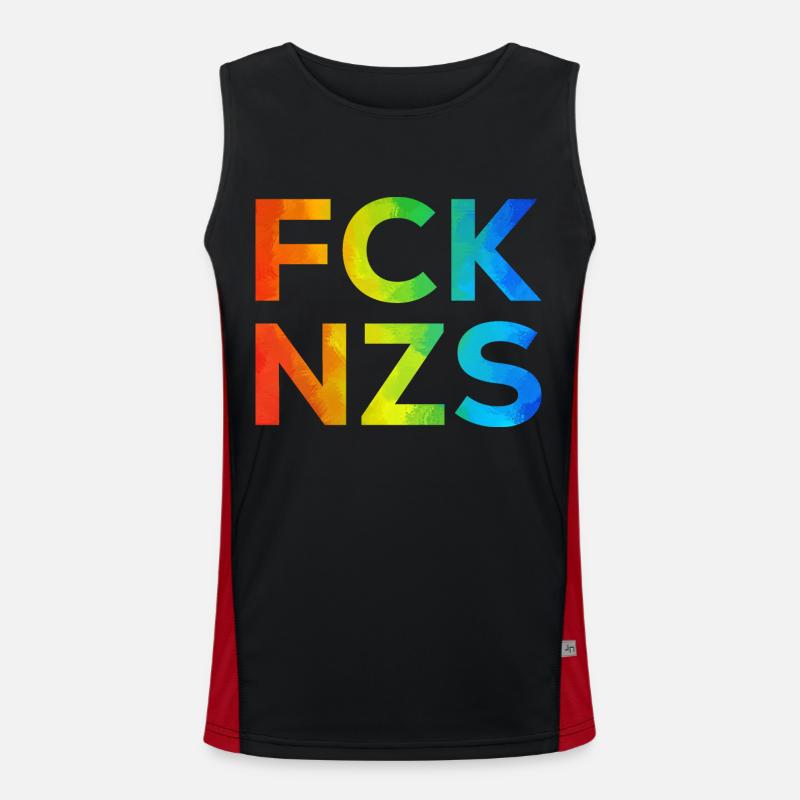 Fck NZS Regenbogen Funktionelles Kontrast-Tank Top für Männer 