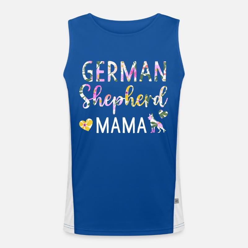 German Shepherd Mama Dog Lover for Mom Owner Funktionelles Kontrast-Tank Top für Männer 