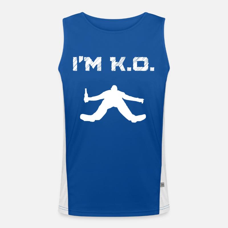 I'm KO Drunken Man Passed Out Blackout Coma White Men's Functional Contrast Tank Top 