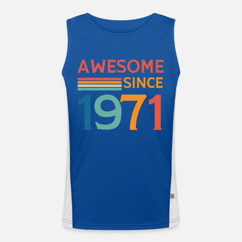 Awesome since 1971 Débardeur respirant contrasté Homme 