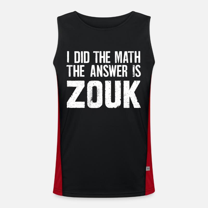 Zouk Dance Gift - Men's Functional Contrast Tank Top  - black/red