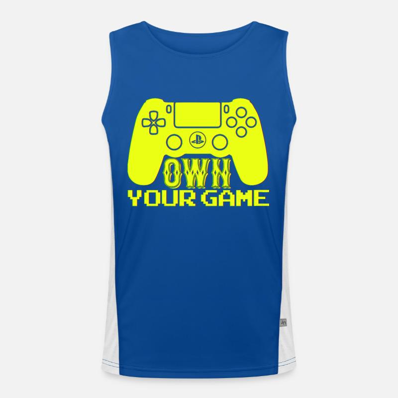 Gamer Game Play Online Computer Gaming Arcade Neon Funktionelles Kontrast-Tank Top für Männer 