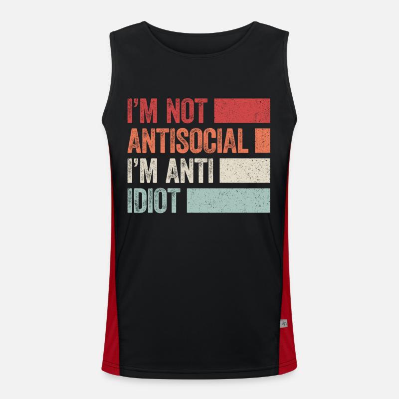 Sarcastic introvert Men's Functional Contrast Tank Top 