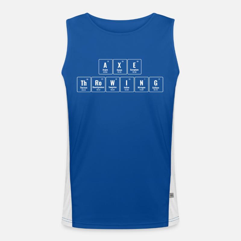 Axe Throwing Periodical Table Of Elements Hatchet Men's Functional Contrast Tank Top 
