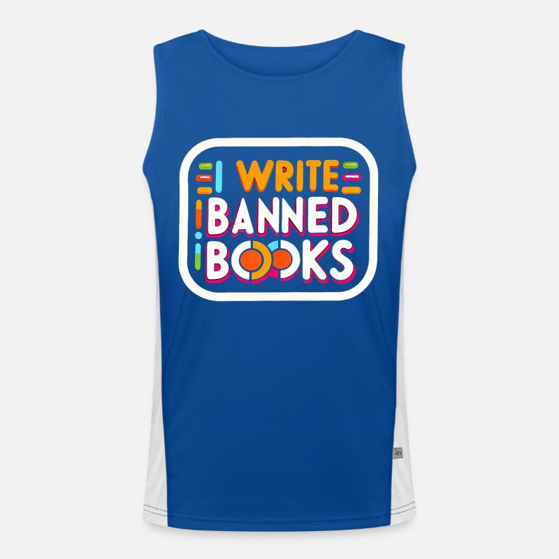 I Write Banned Books 19 Funktionelles Kontrast-Tank Top für Männer 