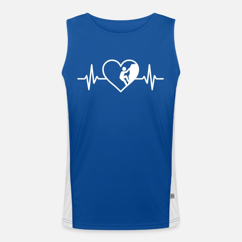 Klettern Sport Kletterer Herz Funktionelles Kontrast-Tank Top für Männer 