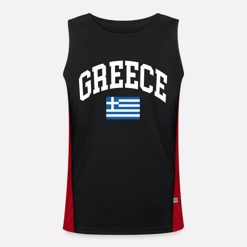 Greece Flag Men's Functional Contrast Tank Top 