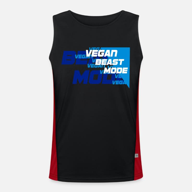 Vegan Beast [blue] Funktionelles Kontrast-Tank Top für Männer 