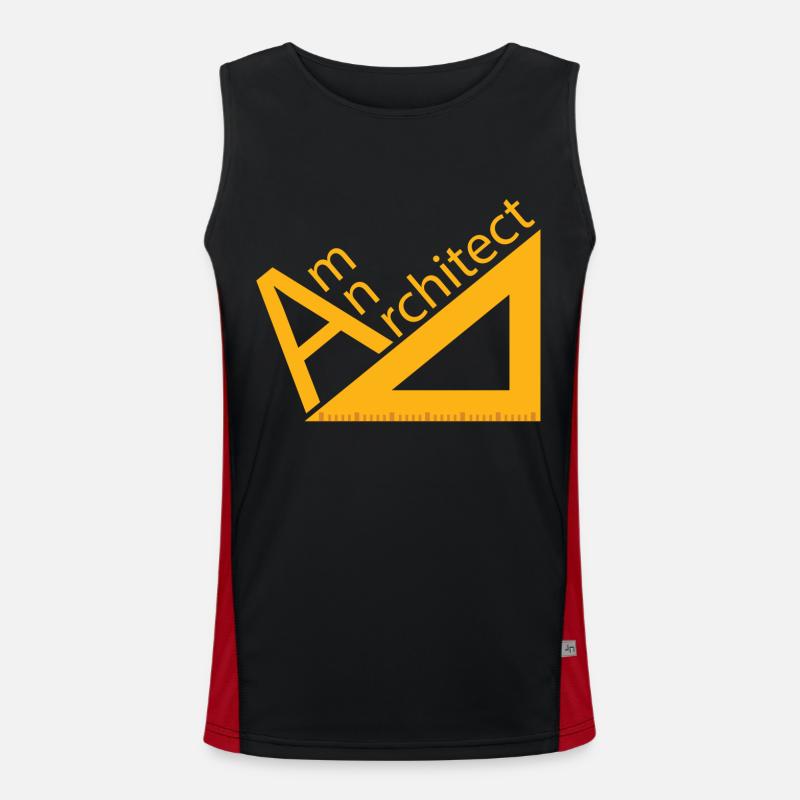 Architect / Architecture: Am An Architect - Men's Functional Contrast Tank Top  - black/red