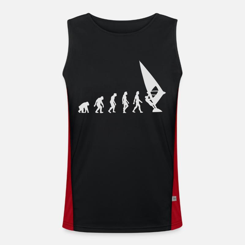 Die Evolution von Windsurfen Funktionelles Kontrast-Tank Top für Männer 