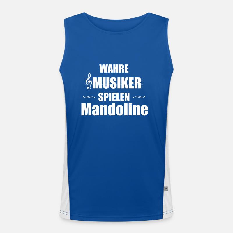 Mandoline Instrument Geschenk Funktionelles Kontrast-Tank Top für Männer 