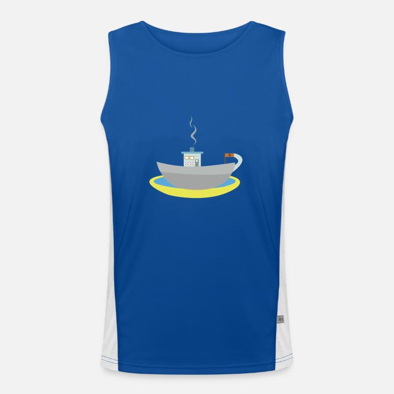 Kaffeetassenschiff Funktionelles Kontrast-Tank Top für Männer 