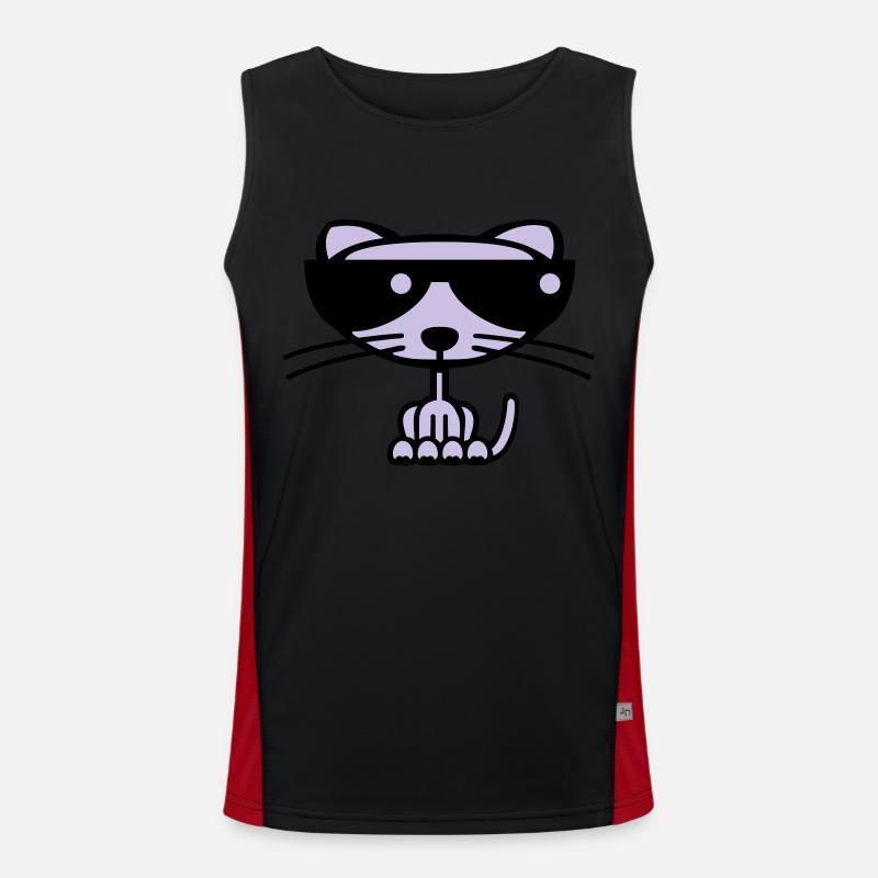 Cool Cat (color) Men's Functional Contrast Tank Top 