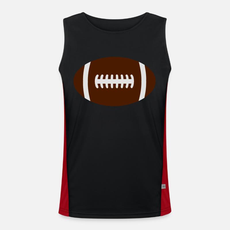 rugby ball - Men's Functional Contrast Tank Top  - black/red