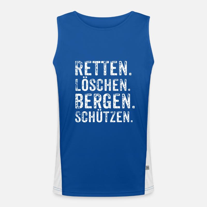 Firefighter Firefighters extinguish fire Men's Functional Contrast Tank Top 