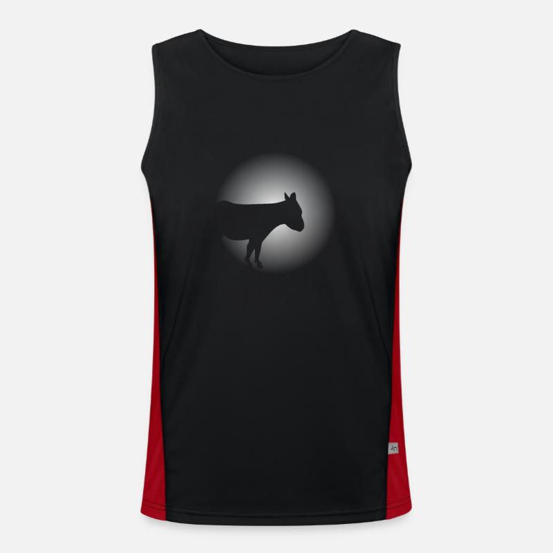 Süßer Esel Mondschein Eselhalter Geschenk Funktionelles Kontrast-Tank Top für Männer 