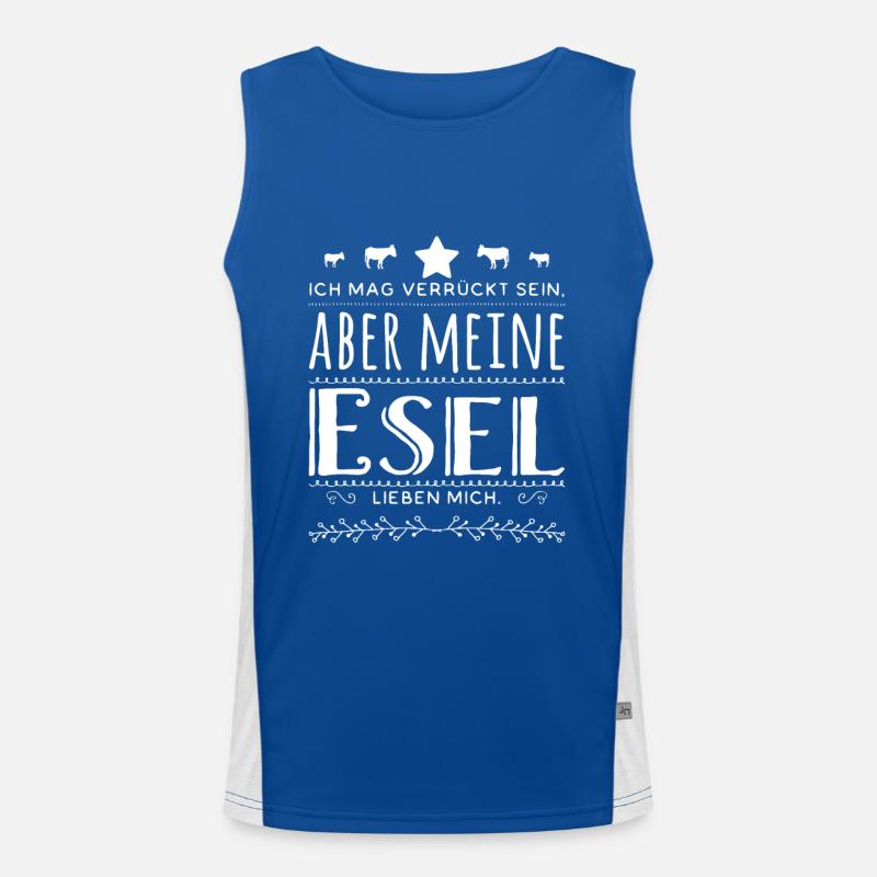 Witziger Spruch Esel Maultier Muli Geschenk Funktionelles Kontrast-Tank Top für Männer 