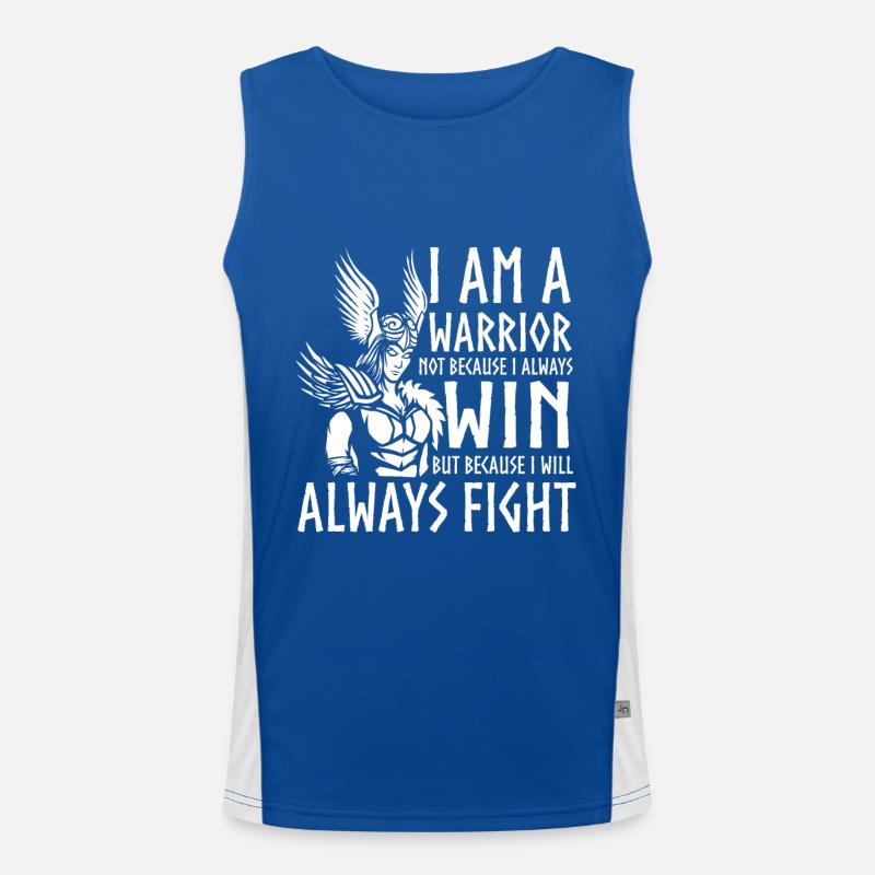 Ich bin ein Krieger - Kriegerin Wikinger Ares Funktionelles Kontrast-Tank Top für Männer 
