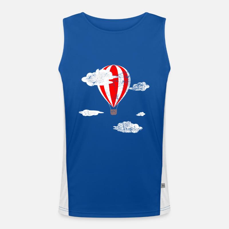 Hot Air Balloon Balloon Clouds Gift Men's Functional Contrast Tank Top 