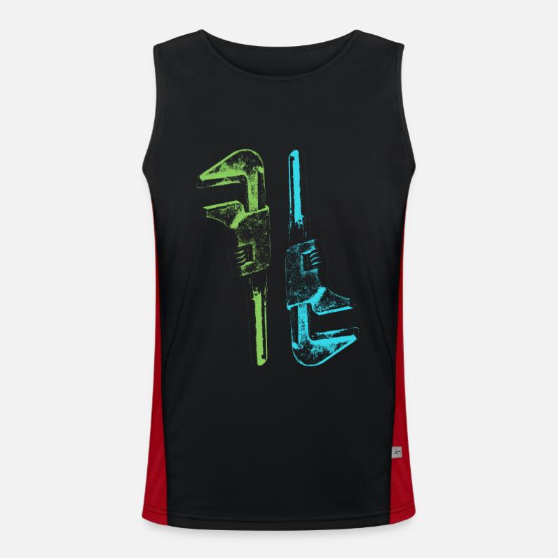 Retro Vintage Tool Wrench Men's Functional Contrast Tank Top 
