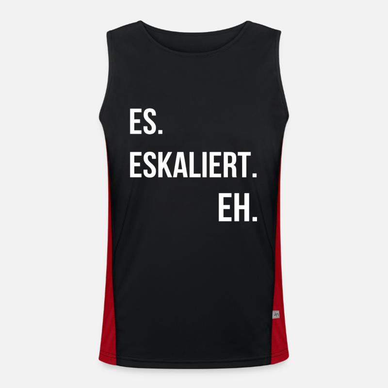 Techno - Men's Functional Contrast Tank Top  - black/red