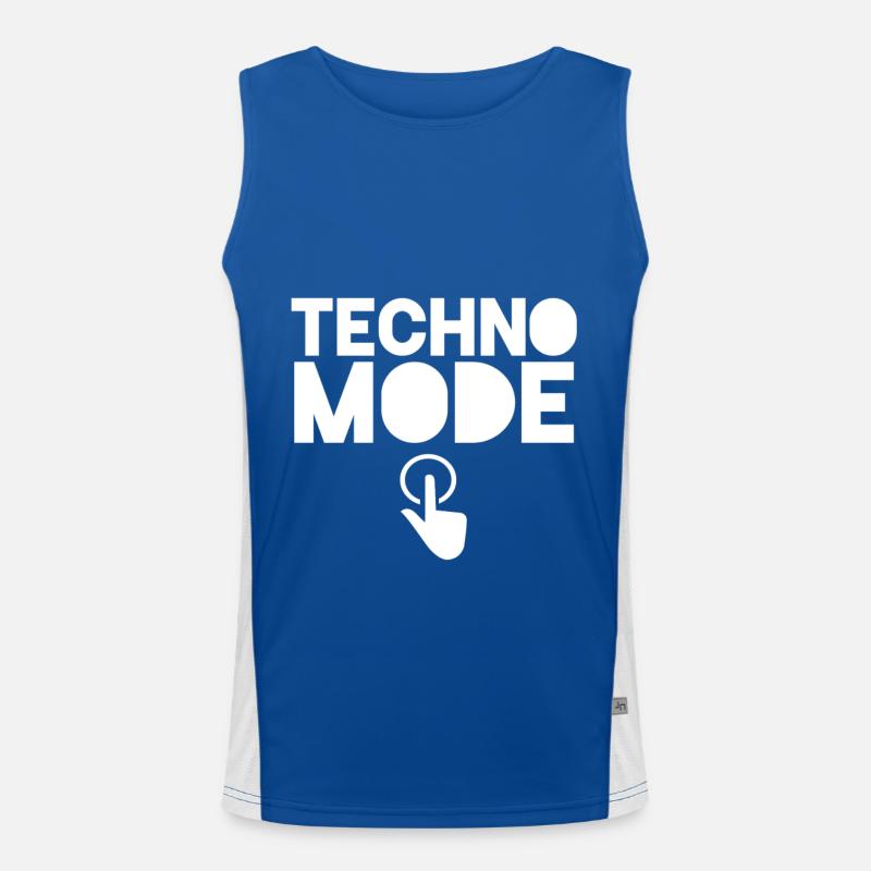 Techno Techno party House Elektro Raver Raven Funktionelles Kontrast-Tank Top für Männer 