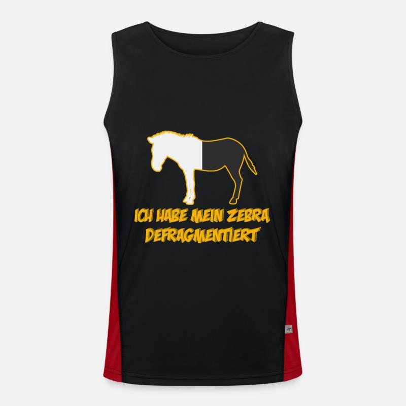 Zebra Defragmentiert Informatiker Funktionelles Kontrast-Tank Top für Männer 