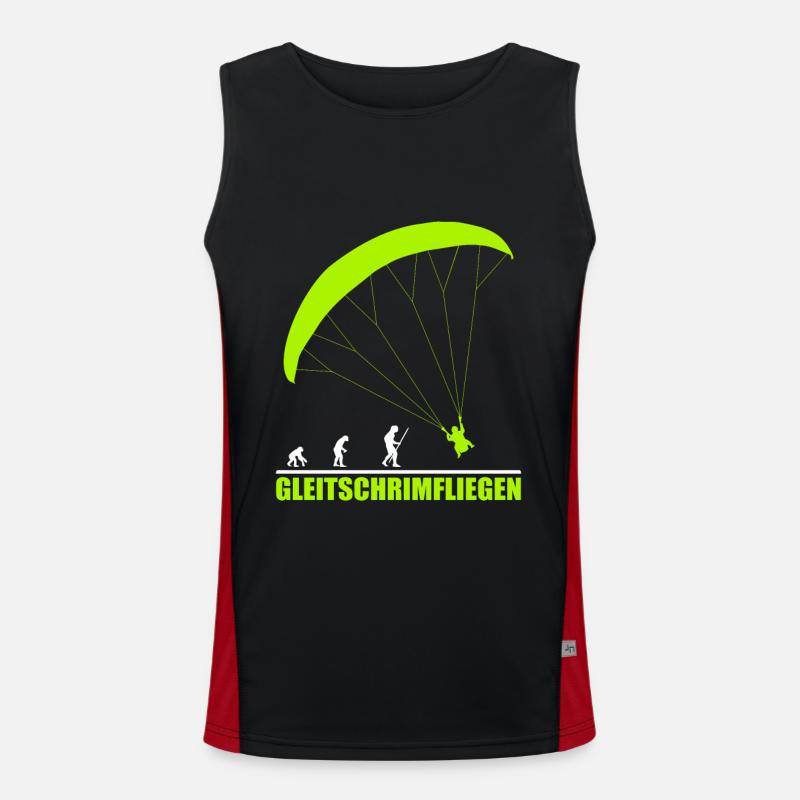 Gleitschirmfliegen Evolution Funktionelles Kontrast-Tank Top für Männer 
